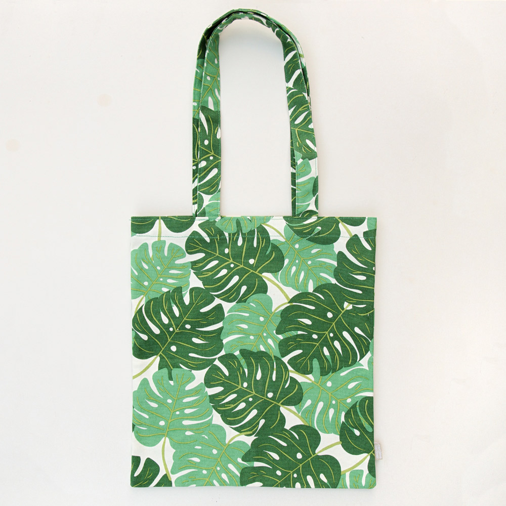 Tropical Green Leaf Canvas Tote Bag By Caroline Gardner